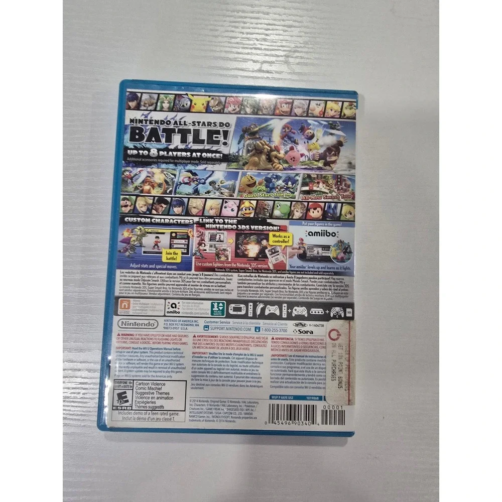 Nintendo Super Smash Bros Video Game Wii U Blue CIB Fighting